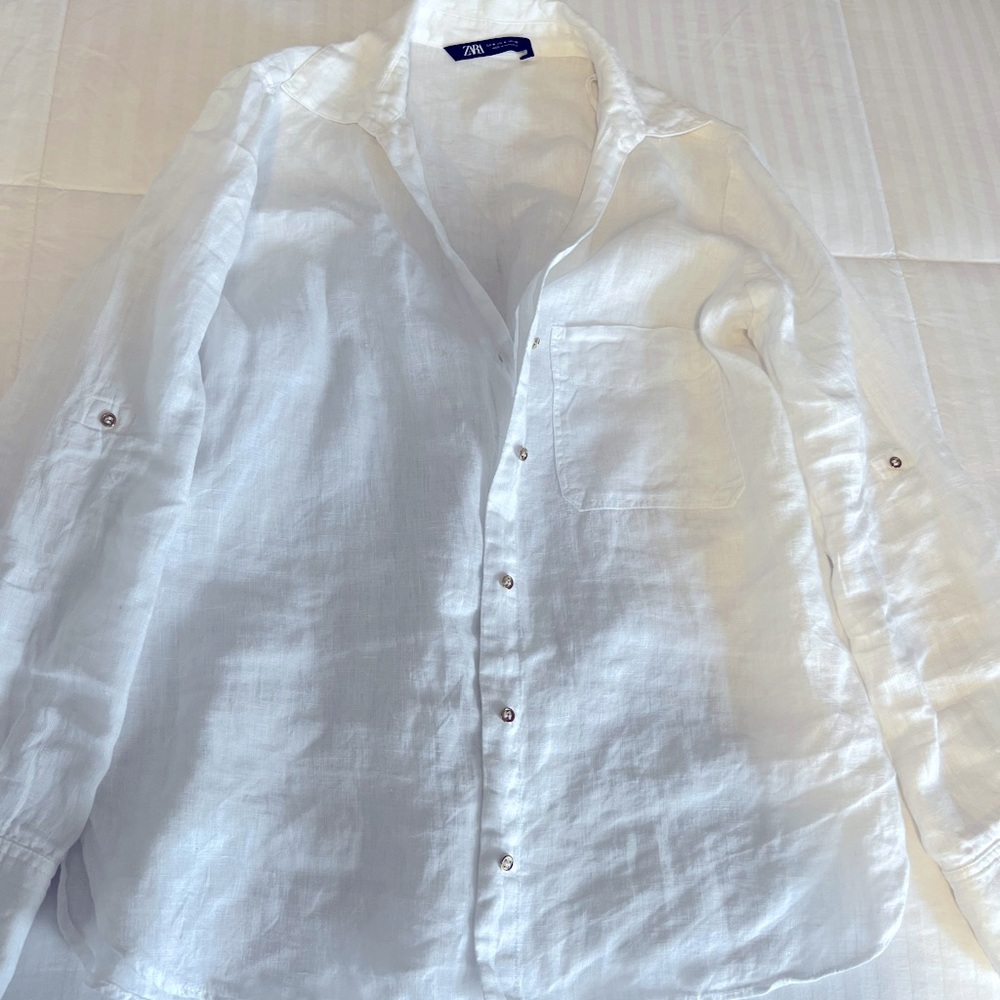 Zara linen shirt women medium